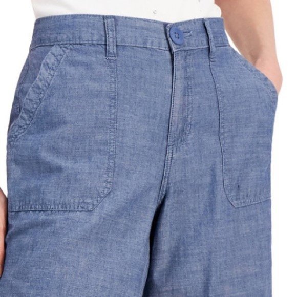 Karen Scott Utility Pocket Cotton Shorts NWT - Picture 2 of 3